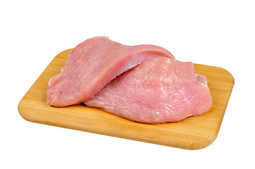 Image showing Turkey meat on a wooden board