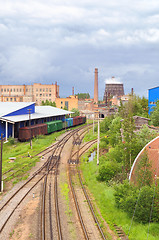 Image showing Industrial landscape. Railway station.