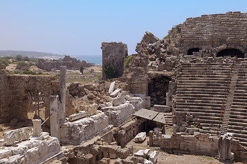 Image showing The ruins of the ancient amphitheater. Turkey