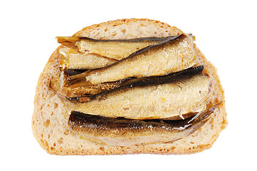 Image showing Sandwich with  sprats