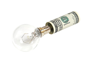 Image showing The lamp is inserted into the dollar