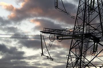 Image showing  high voltage power pylons