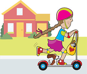 Image showing Scooter Girl and House