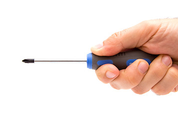 Image showing Hand holding screwdriver 