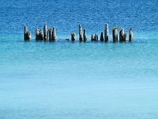 Image showing breakwater in the bay