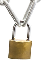 Image showing Padlock and chains