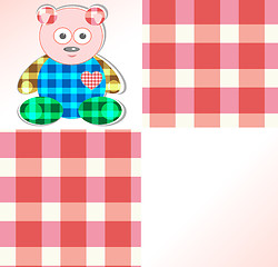 Image showing Cute card with pink teddy bear for girl