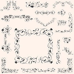 Image showing vector set calligraphic vintage design elements decoration