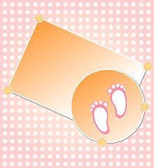 Image showing Baby girl arrival announcement card