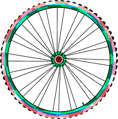 Image showing Bicycle wheels isolated on white. vector