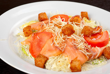 Image showing smoked salmon filet salad