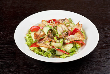 Image showing Salad of smoked eel