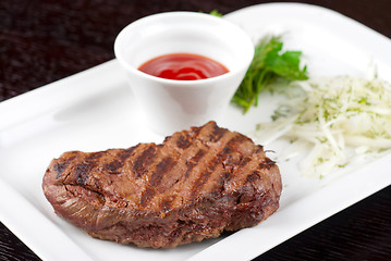 Image showing Juicy roasted beef steak