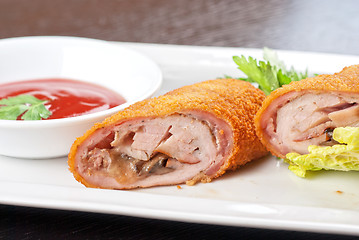 Image showing rolls from pork meat