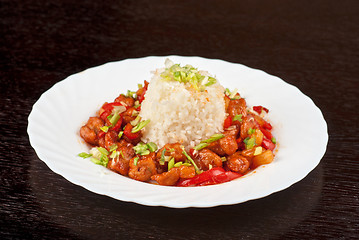 Image showing Pork meat and japanese rice