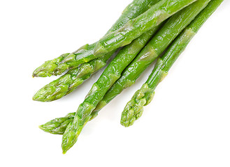 Image showing Fresh asparagus on white
