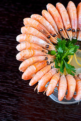 Image showing shrimps with lemon