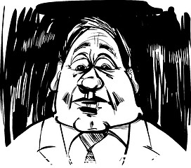 Image showing startled man caricature illustration