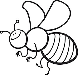 Image showing cartoon bee coloring page