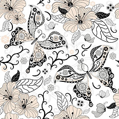 Image showing Gentle repeating floral pattern