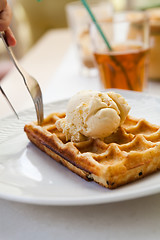 Image showing Delicious waffle