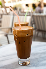 Image showing Frappes on a cafe table