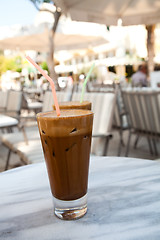 Image showing Frappes on a cafe table