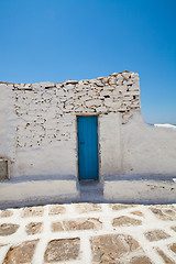 Image showing Blue door in Mykonos, Greece