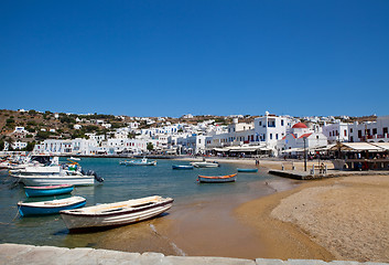 Image showing Fishing boats in Mykonos, Greece