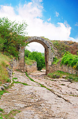 Image showing Ancient Roman road in the mountains