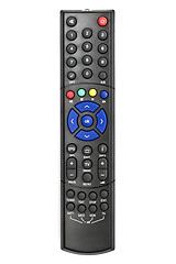 Image showing Black remote control isolated on white background 