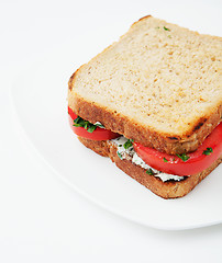Image showing Sandwich with tomatoes and cheese 