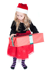 Image showing Baby girl dressed up for Christams