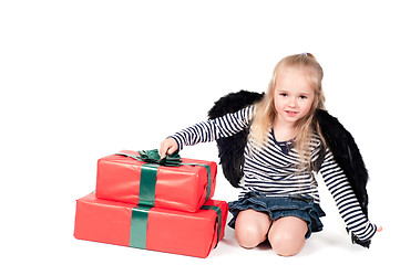 Image showing Little cute girl in studio