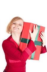 Image showing Happy woman with Christmas presents