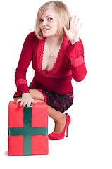 Image showing Happy woman with Christmas presents