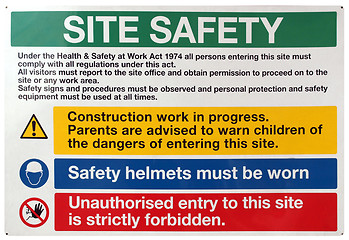 Image showing Site safety sign