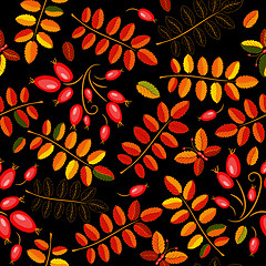 Image showing Autumn seamless floral pattern