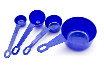 Image showing Blue measuring spoons