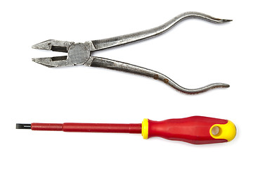 Image showing Pliers and screwdriver