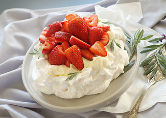 Image showing Strawberry Pavlova