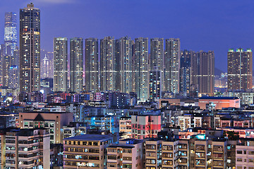 Image showing Hong Kong with crowded buildings at night