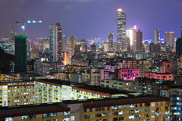 Image showing Hong Kong with crowded buildings at night