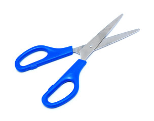 Image showing blue scissors isolated on white background