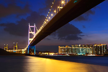 Image showing Tsing Ma Bridge in Hong Kong