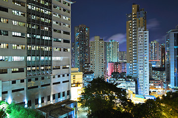 Image showing Hong Kong with crowded buildings at night