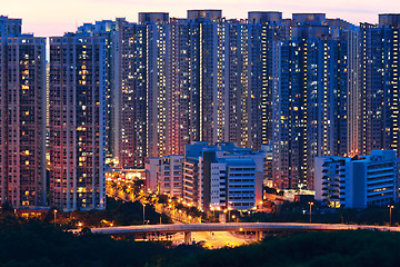 Image showing apartment building at night