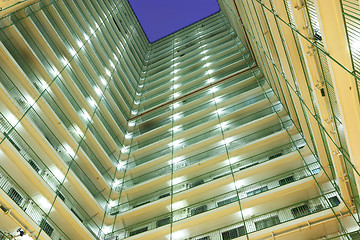 Image showing apartment building block at night