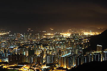 Image showing Hong Kong with crowded buildings at night