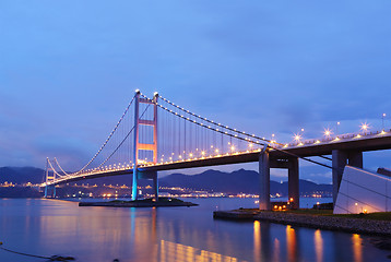 Image showing Tsing Ma Bridge in Hong Kong